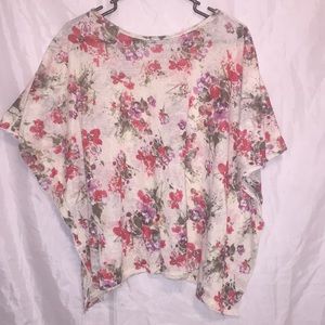 Fun wear factory unique knit floral shirt Sz L🌺